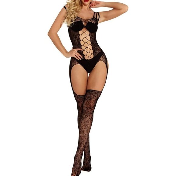 FISHNET Body Stockings Mesh Lingerie Bodysuit Body Soft BDSM Bondage Cosplay NWT - Picture 3 of 7